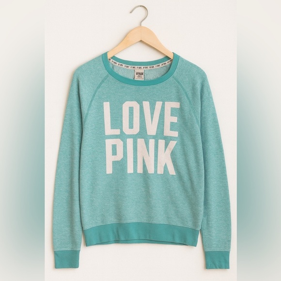 Victoria's Secret Pink Women's Size XS Mint Green Crewneck Sweatshirt. - Picture 1 of 3
